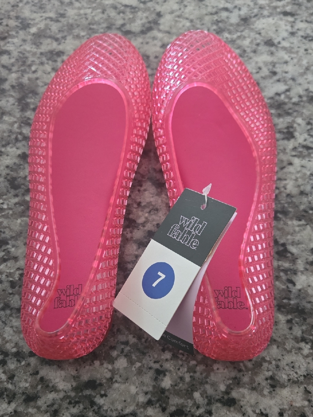 wild fable Pink Transparent Jelly Ballet Flats